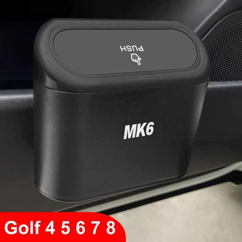 Car Push Trash Can Garbage Storage Box Auto Interior Tidying Accessories For VW Volkswagen Golf 4 5 6 7 8 MK4 MK6 MK7 MK5 MK8