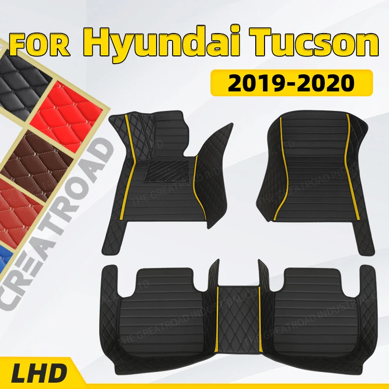 Custom Car Floor Mats For Beijing-Hyundai Tucson 2019 2020 Auto Foot Pads Automobile Carpet Cover  interior accessories