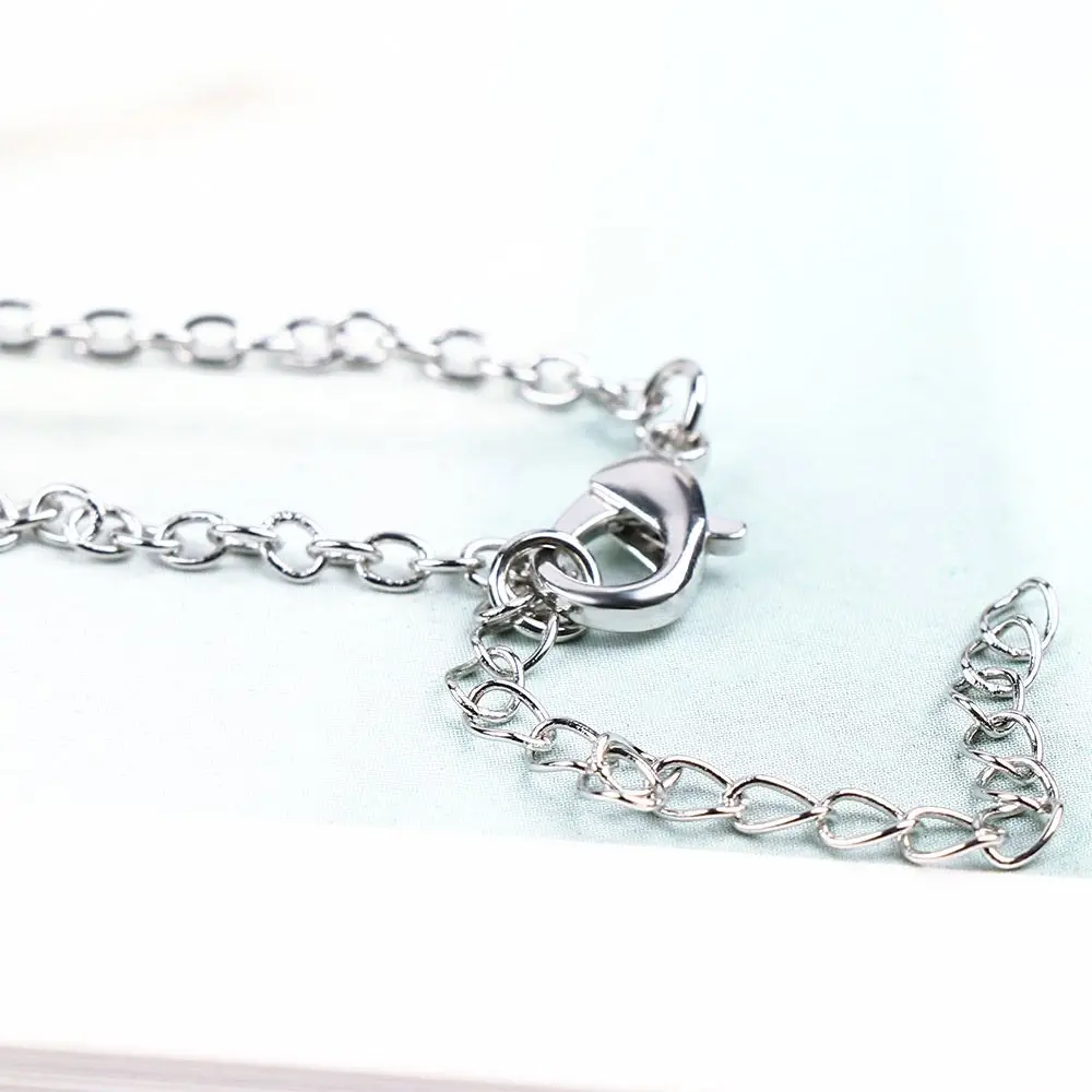 

Black White Rhinestone Jewelry Necklace Alloy Chain Women Lady Double Horse Hoof Pendant