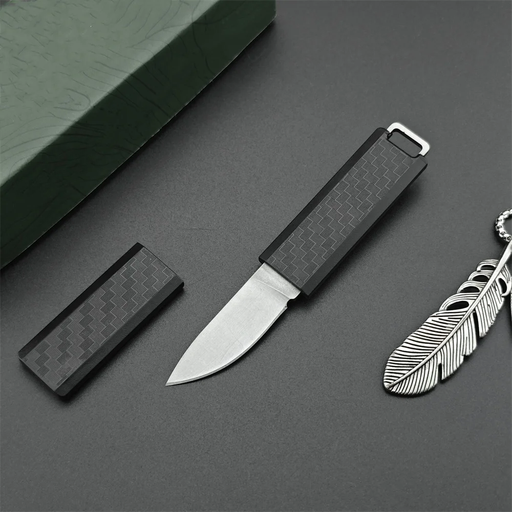 Small Fixed Blade Knife 2425 MINI Knife 8Cr13Mov Blade Nylon Fiber Handle Outdoor EDC Survival Camping Hiking Hunting Tool