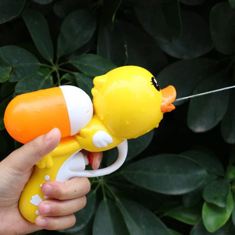 Summer Kids Little Yellow Duck Water Guns Toys Classic Outdoor Beach Water Pistol Blaster Water Guns Toys For Childrens Games