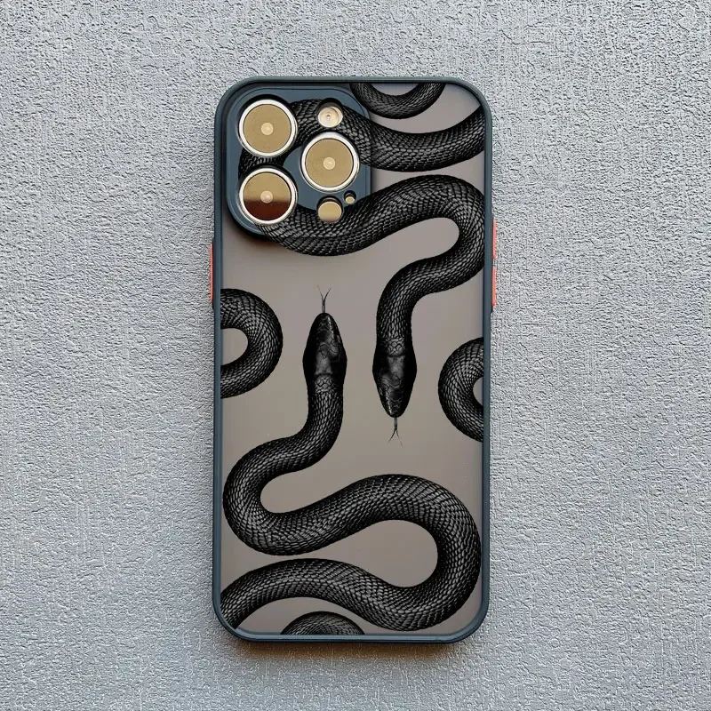 Green Snake Luxurious Black Gold Snake Phone Case for IPhone 16 Plus 15 14 13 12 11 Pro Max Mini Anti Fashion Drop Phone Case image 4