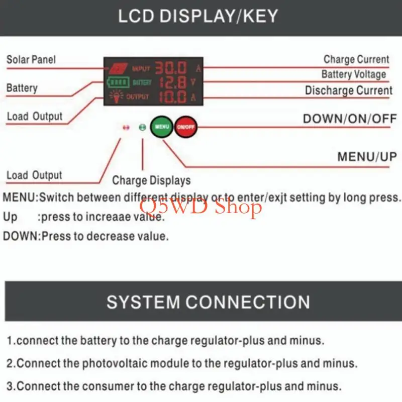 Q5WD Intelligent Solar Controllers Color Displays Multipurpose Solar Controllers