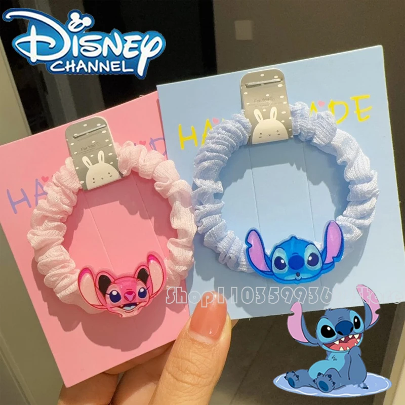 Hot Disney Cartoon Stitch Hair Circle Children's Accessories Cute Kids Headwear Girl Elastic Band Hair Accessories