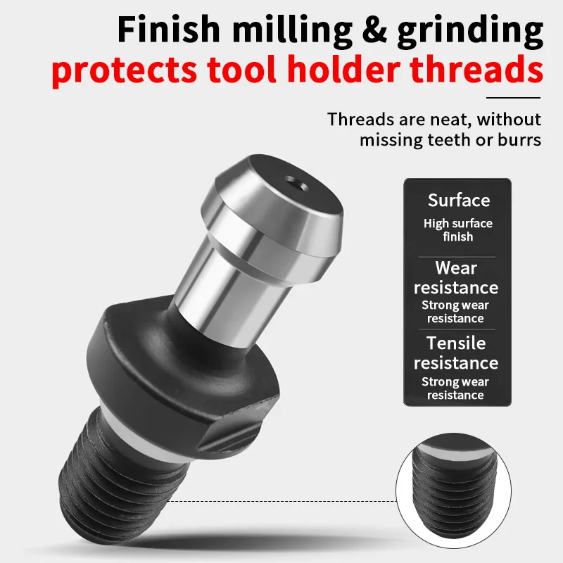 45° Through Hole Water Outlet Pull Stud BT30 BT40 BT50 Rear Pull Internal Cooling CNC Tool Holder Retention Knob