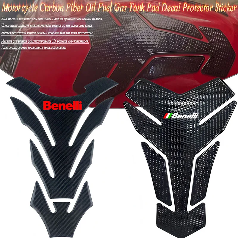For Benelli TRK 800 502 X 502C 251 752S Leoncino BJ 500 250 TNT 125 150 300 600 Carbon Fiber Oil Fuel Gas Tank Pad Decal Sticker