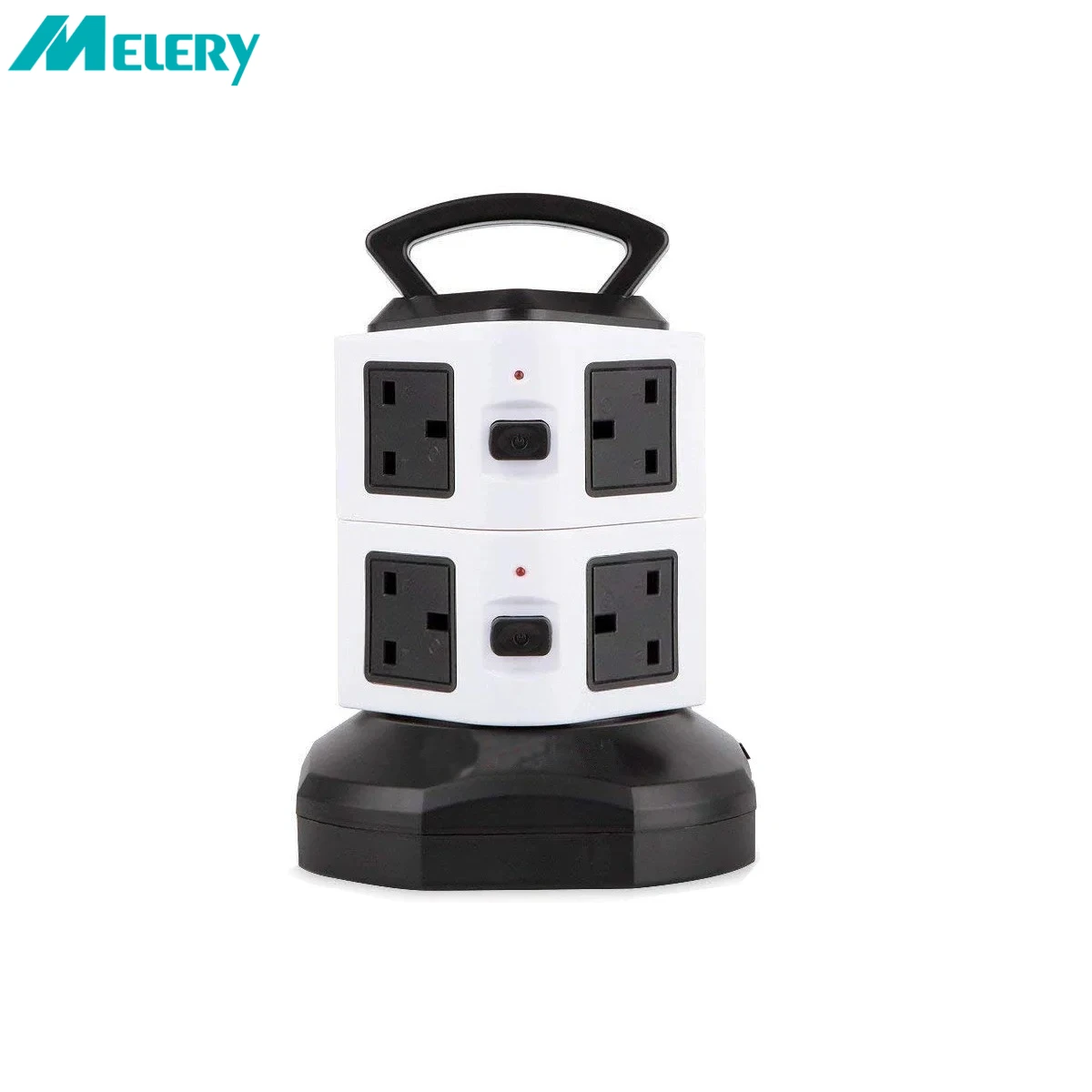 

Melery Vertical Power Strip Surge Protector Tower Layer Outlet UK Electric Plug Socket USB Charger 3m Extention Cord Office Home