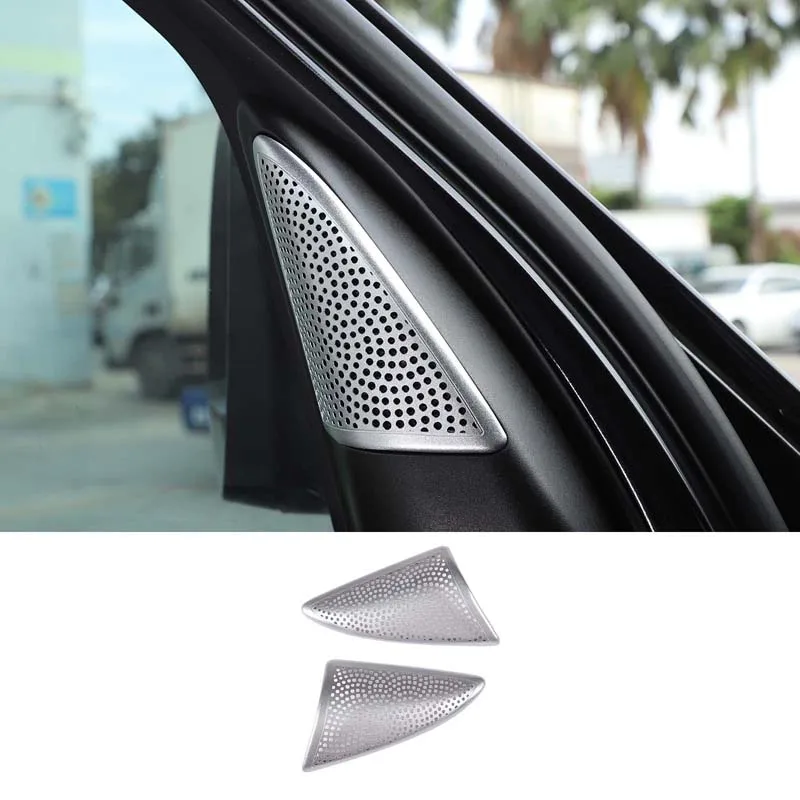 

Stainless Steel Car Door Pillar Speaker Cover Audio Tweeter Decorative Trim Net For Land Rover Discovery 4 LR4 2010-2016