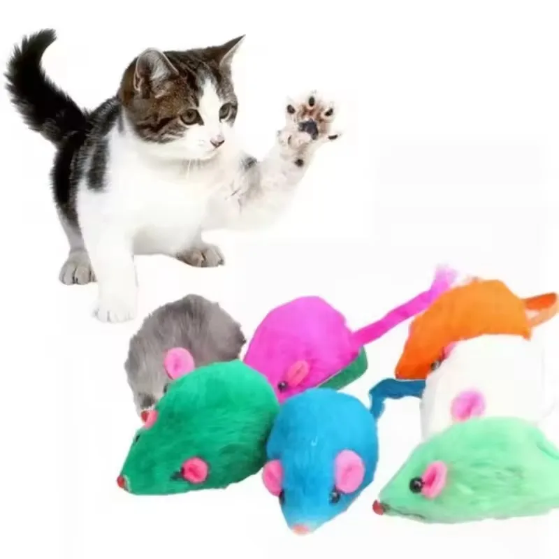 

5Pcs/Set Cat Mouse Toys Mice Toy Rattle Interactive for Indoor Cats and Kittens Assorted Color Catnip Toys with Fea