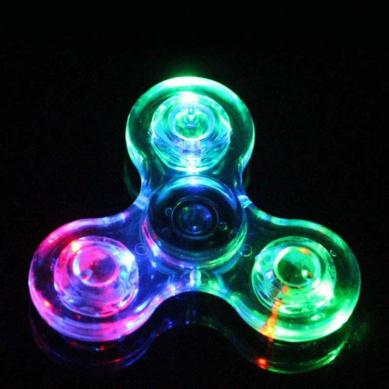 Children's LED Transparent Crystal Gyro Fingertip Gyro With Light Colorful Luminous Finger Gyro To Relieve Stress Children Toys