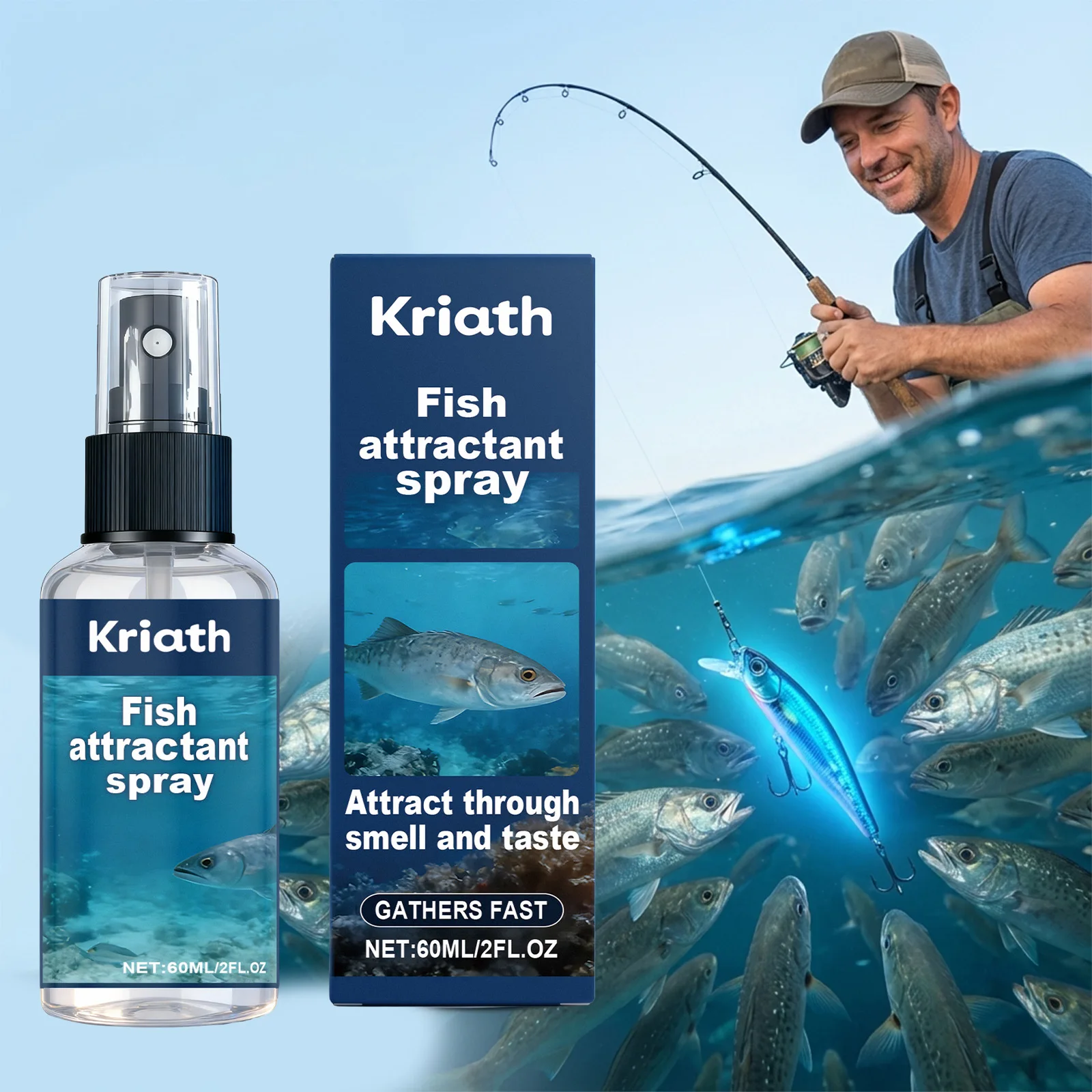 

Portable Fish Attractant Spray Fishing Lure Bait for Saltwater Freshwater Angling Gear Hunting Equipment