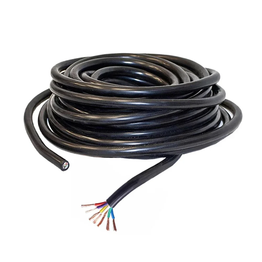 

Copper Clad Aluminum 25 Feet 7 Way Trailer Cable 25 Feet Long Anti-Corrosion Practical Use For RV Use For Food Trucks