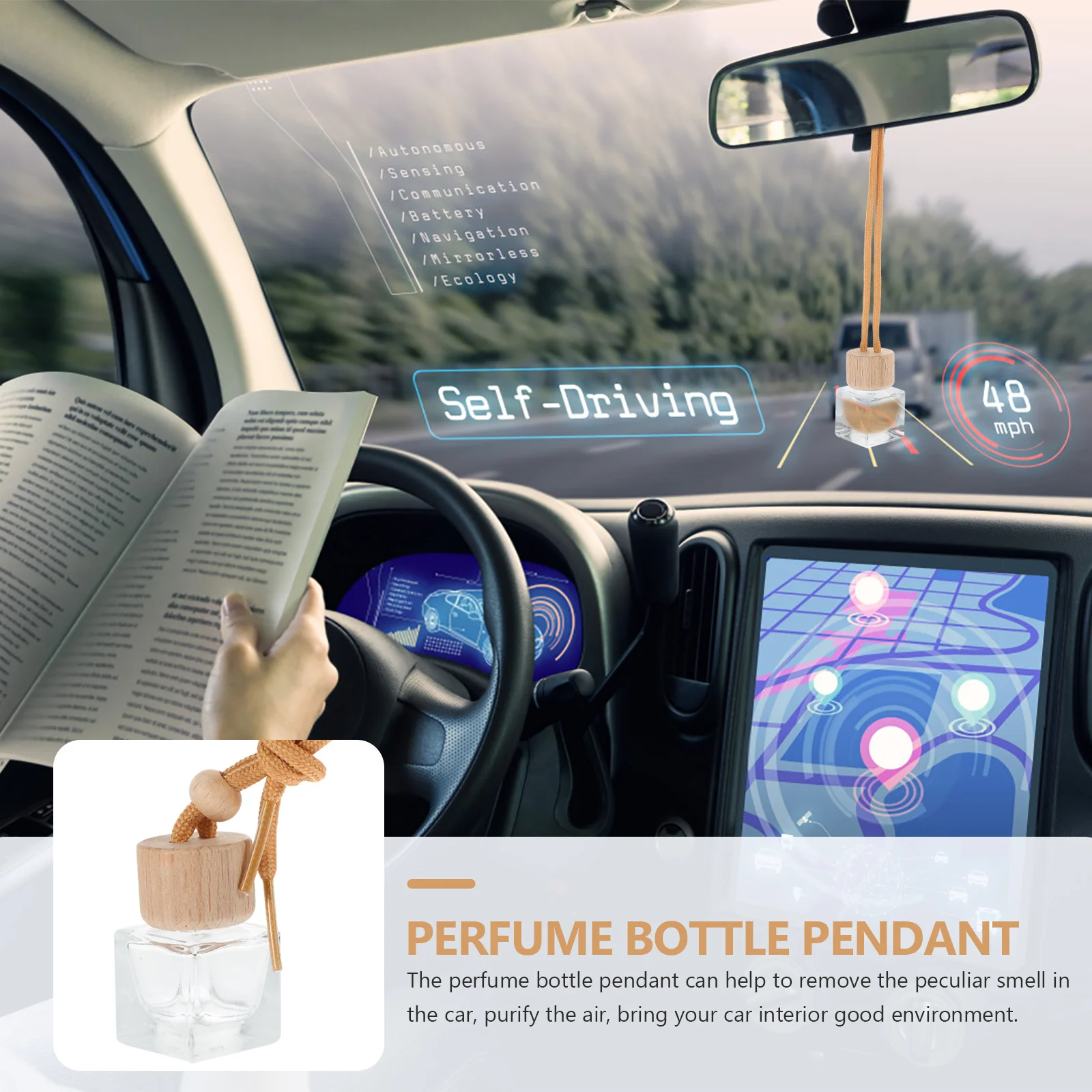 

10Pcs Hanging Perfume Bottles for Car Air Freshener Diffuser Pendants Empty Refillable Glass Containers Car Fragrance Bottle