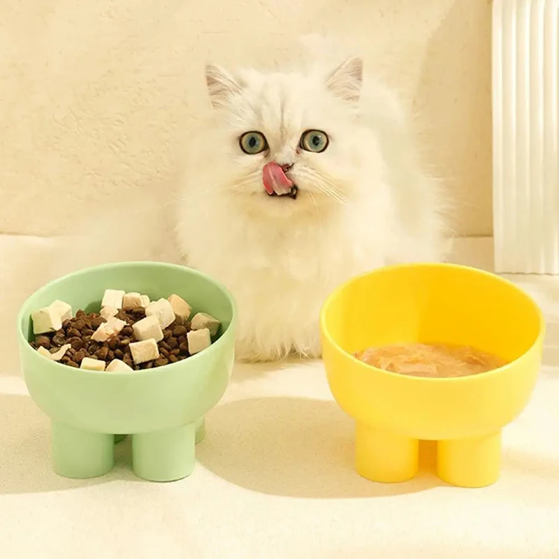 Миска для домашних питомцев с высоким основанием, протектор для шеи, против опрокидывания, для кормления кошек и собак, милая миска для кормления, товары для кошек
