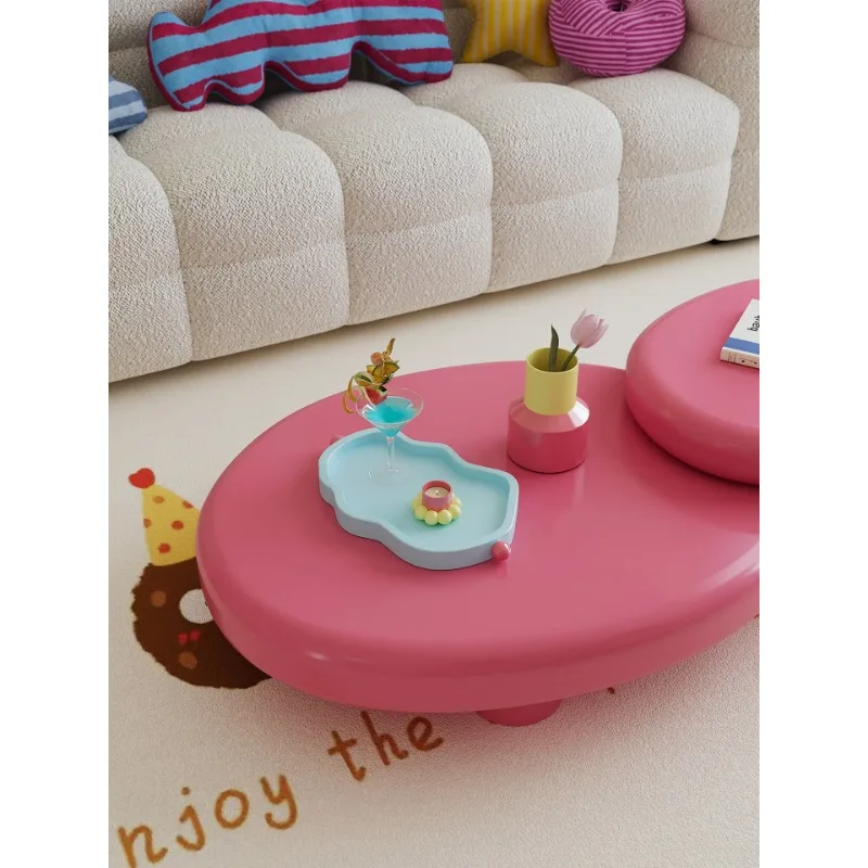 Rotating coffee table living room household special shape