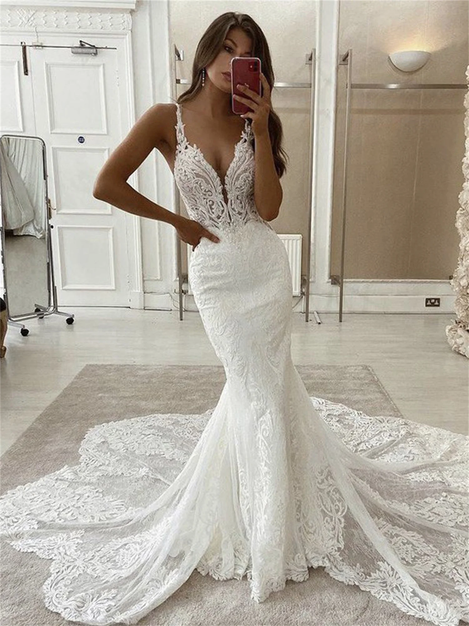 V-neck Plus Size Wedding Dresses for Bride 2023 Lace Bepeithy Official Store 2024 Wedding Dress Gala Dresses Woman Bridal Brides