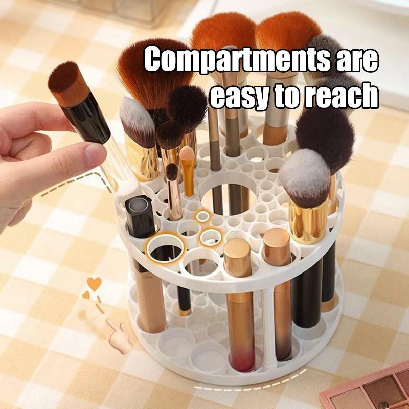 45 Hole Makeup Brush Storage Rack Brush Storage Box Detachable And Washable Circular Makeup Brush Holder Pen Holder