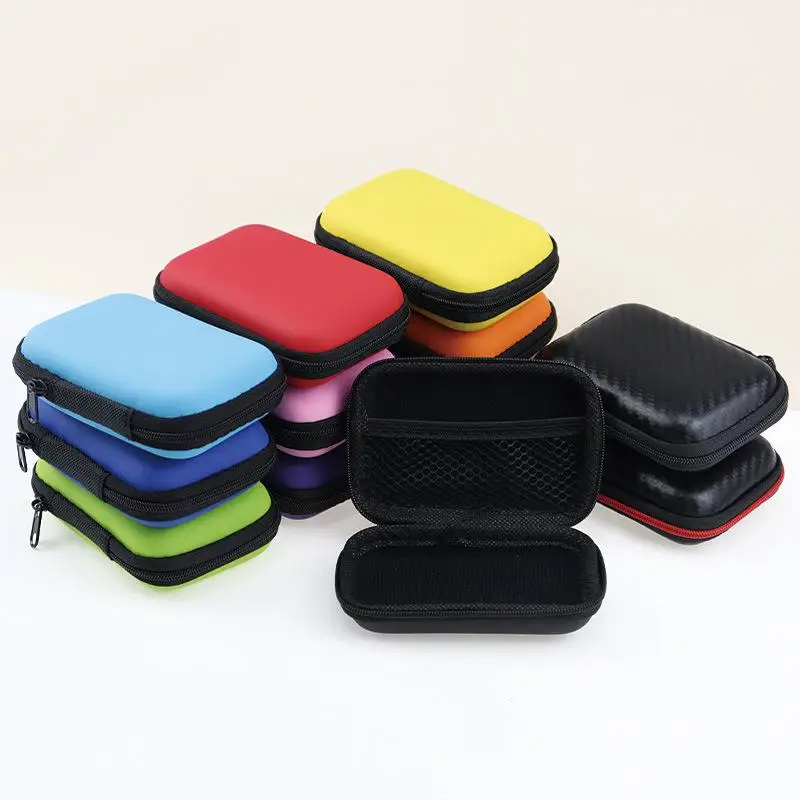 Hard Shell EVA Tech Accessory Organizer Bag 1PC Portable Mini Shockproof Case for Earbuds Charging Cords Travel Storage