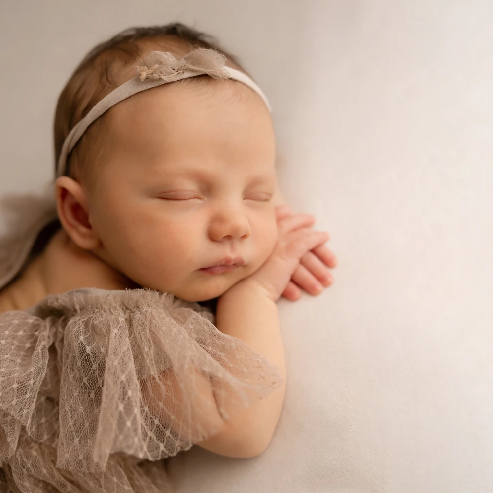 Newborn Photography Outfit Lace Tulle Romper Baby Girl Photo Shoot Props Soft Vintage Newborn Photo Costume 0-3 Months