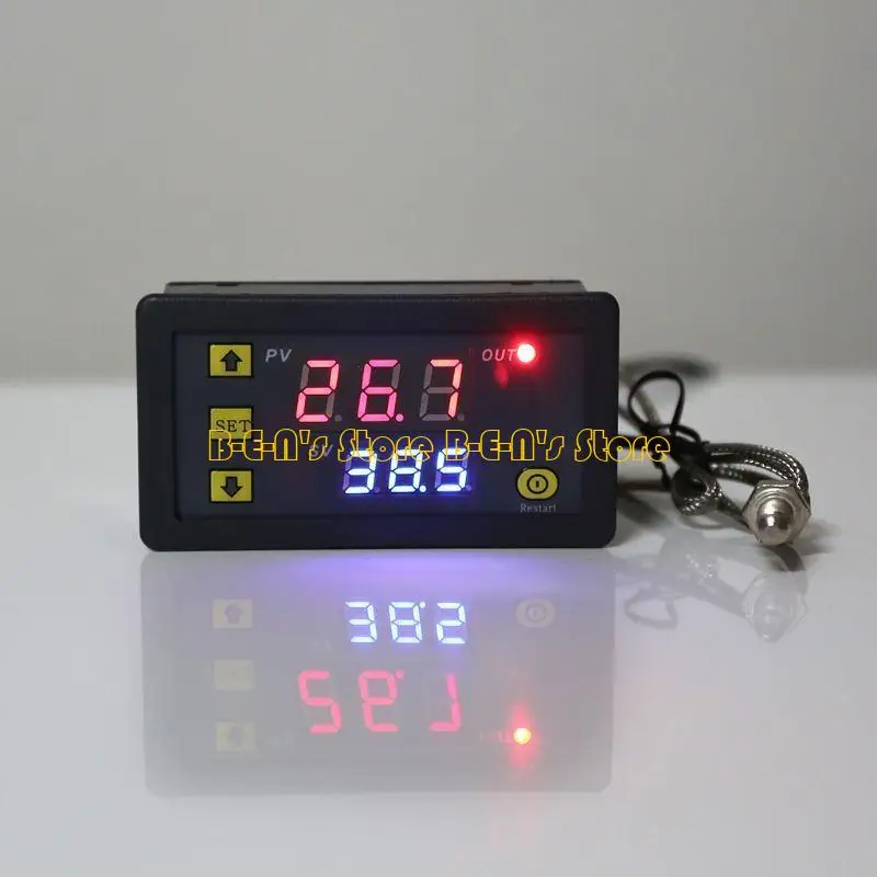 Y1AD Upgraded Temperature Controller Double Display Measuring -60~500℃ Thermocouple Probe Professional