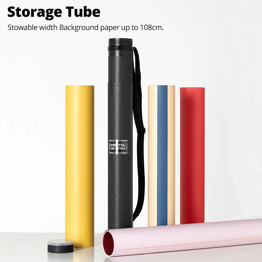Étui de filtre de couleur pour photographie, 62.5-108cm, Portable, extérieur, étanche, bobine de papier de fond, baril réglable en hauteur