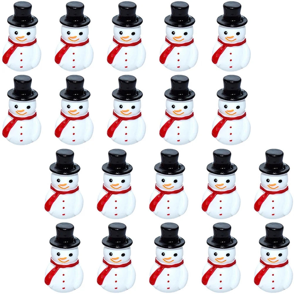 

30 Pcs Window Mini Snowman Christmas Decorations Outdoor Globes Resin Lovely Miniature