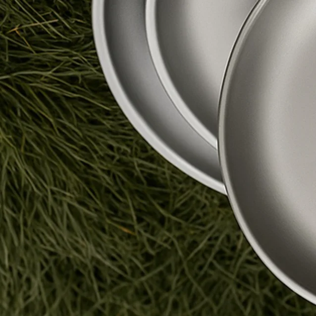 Titanium Purification Plate Backcountry Dinnerware Anti-Fall Stackable Camping Tray Outdoor Fruit Salad Plate Camping Supplies