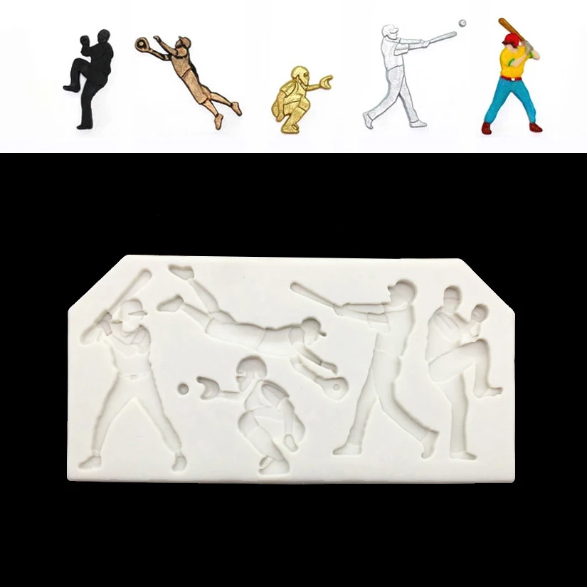 Football Golf Rugby Baseball Shape Cake Side 100% Platinum Silicone Sugarcraft Mould, Fondant Cake Decorating Tools Bakeware