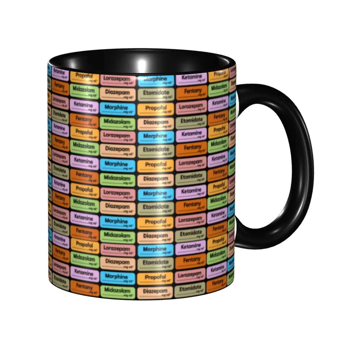 Anesthesia Drugs Color Coded Syringe Labels Coffee Mugs DIY Personalized Ceramic Milk Tea Mug