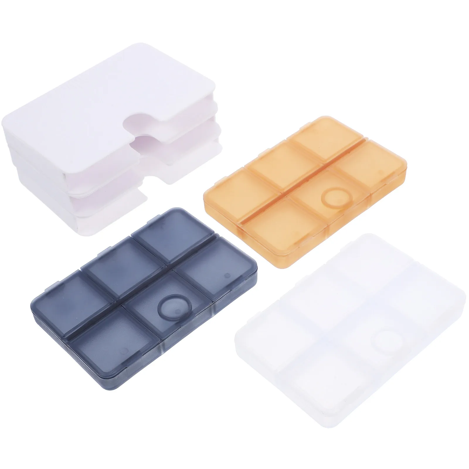 3Pcs Mini Pill Organizer Portable Medicine Storage Box Travel Essential Small Compact Medicine Case Multi-Compartment Sealed ABS