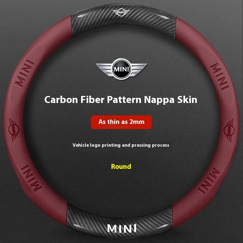 Mini Cooper S JOHN COOPER WORKS Clubman Countryman JCW F55 F56 R60 R59 Carbon fiber Leather Car Steering Wheel Cover Accessories