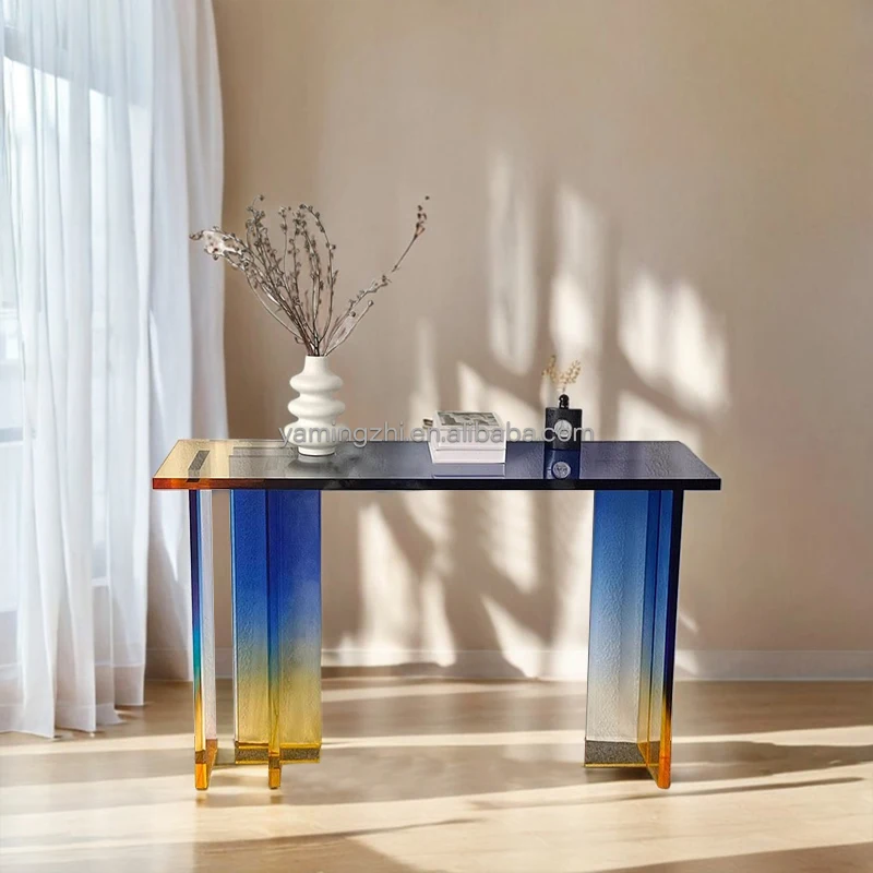 fj-High Class Villa Home Furniture Interior Design Acrylic Entrance Table Modern Luxury Thickened Acrylic Side Table
