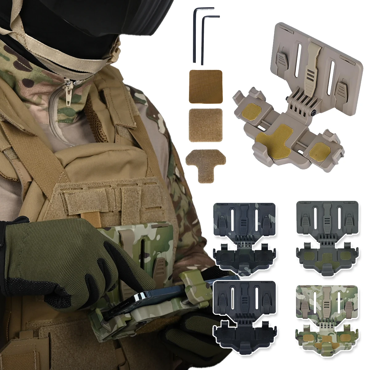 

Tactical Navigation Board Plate Carrier Vest Accessories Phone Chest Mount Holder Plate Carrier Molle Attachments Hunting Gear