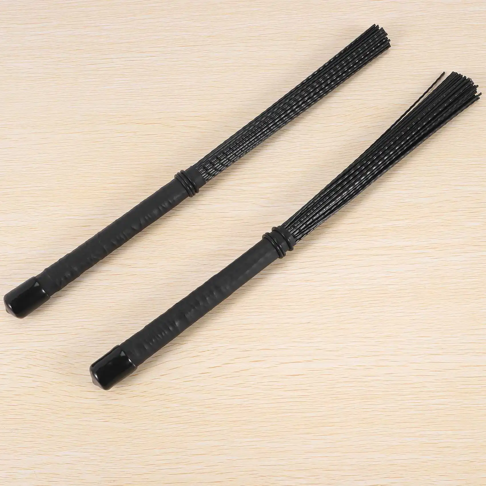 newA10R 2Pcs Cajon Brush Telescoping Drum Brushes Nylon Sticks Percussion for Jazz Stick Drum