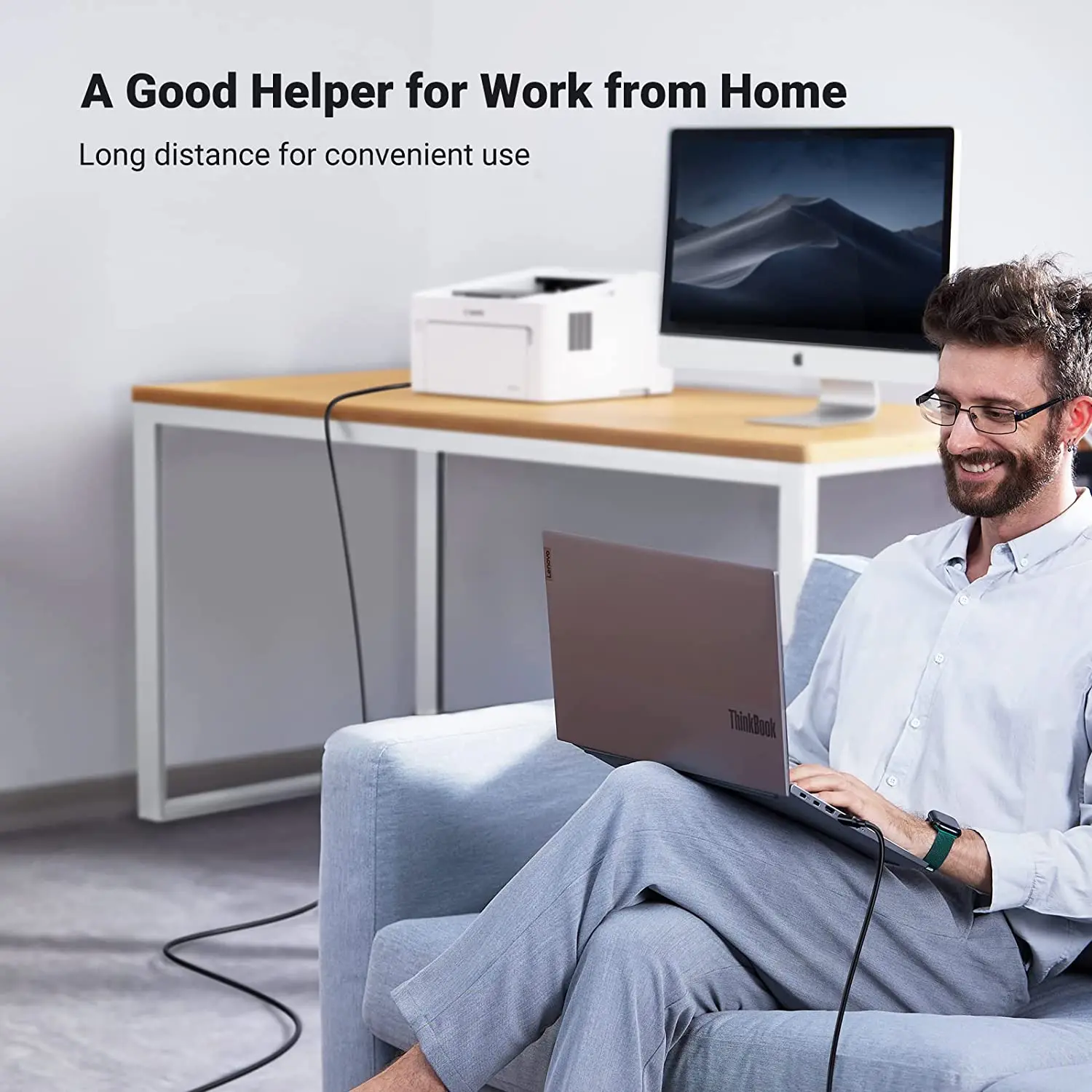 UGREEN USBプリンターケーブル USB A to B 2.0 USB Bケーブル 高速プリンターコード 理想的なプリンター・スキャナーケーブル