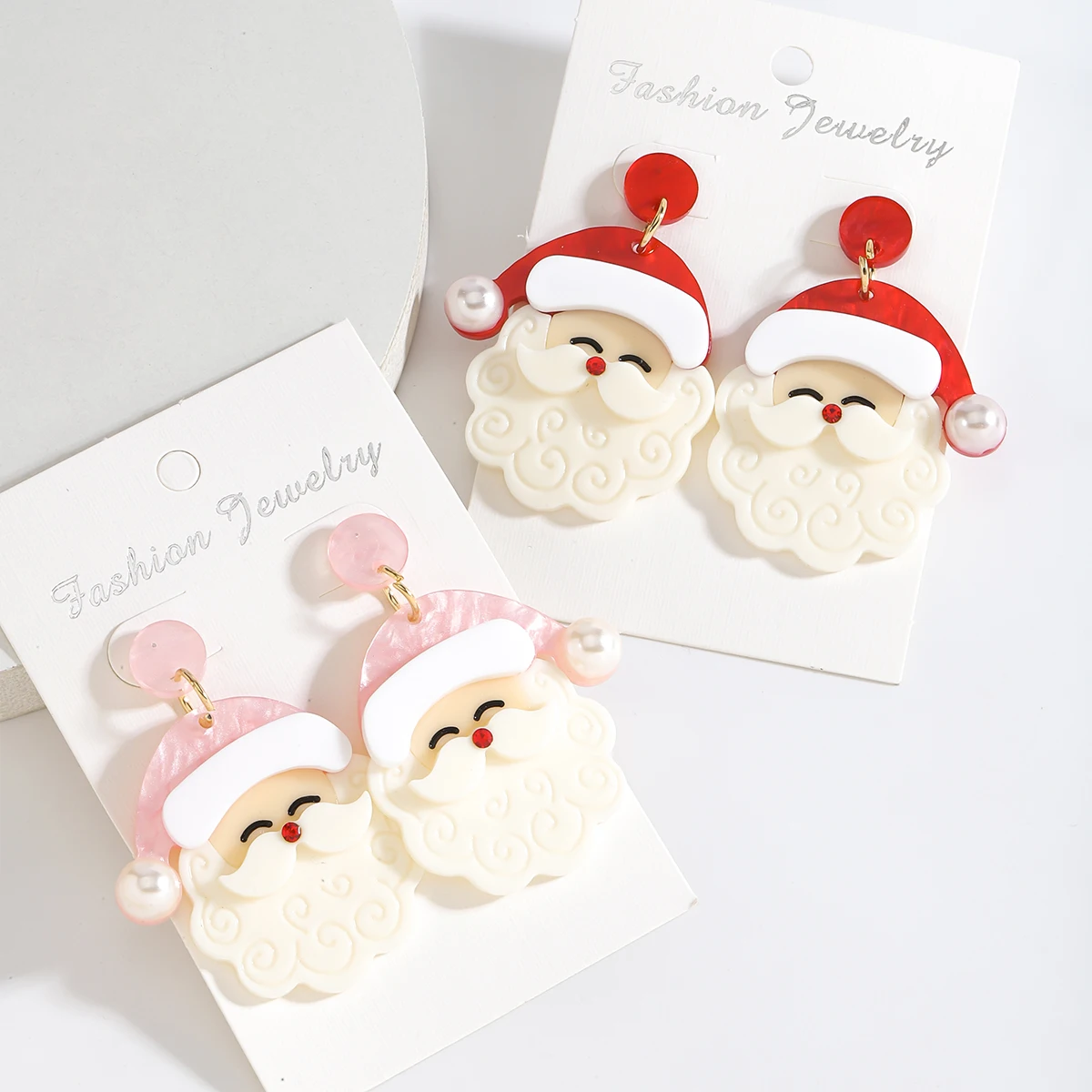 Dvacaman Christmas Cute Santa Claus Acrylic Drop Earrings,Celebrate Festival Party Gifts Women Accessories