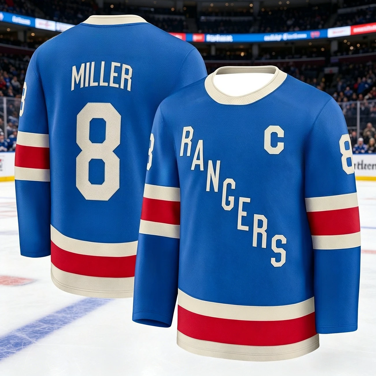 2026 Men's New Ice Hockey Training Suit - Rangers Team 3D Printed Embroidery Moisture-Wicking Long-Sleeved Shirt T-Shirt Kids