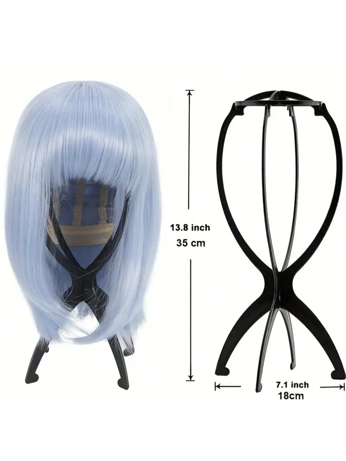 Suporte de peruca portátil suporte de peruca dobrável suporte de peruca durável exibição de peruca 13.8 Polegada ferramenta suporte de peruca de viagem para todas as perucas