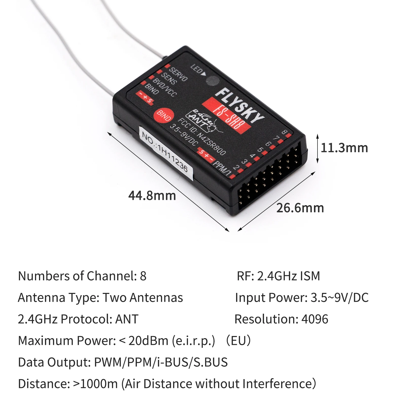 FLYSKY FS-ST8 RC Transmitter 2.4GHz Remote Controller ANT Protocol with FS-SR8 Receiver 8CH 1000M Remote Control Distance