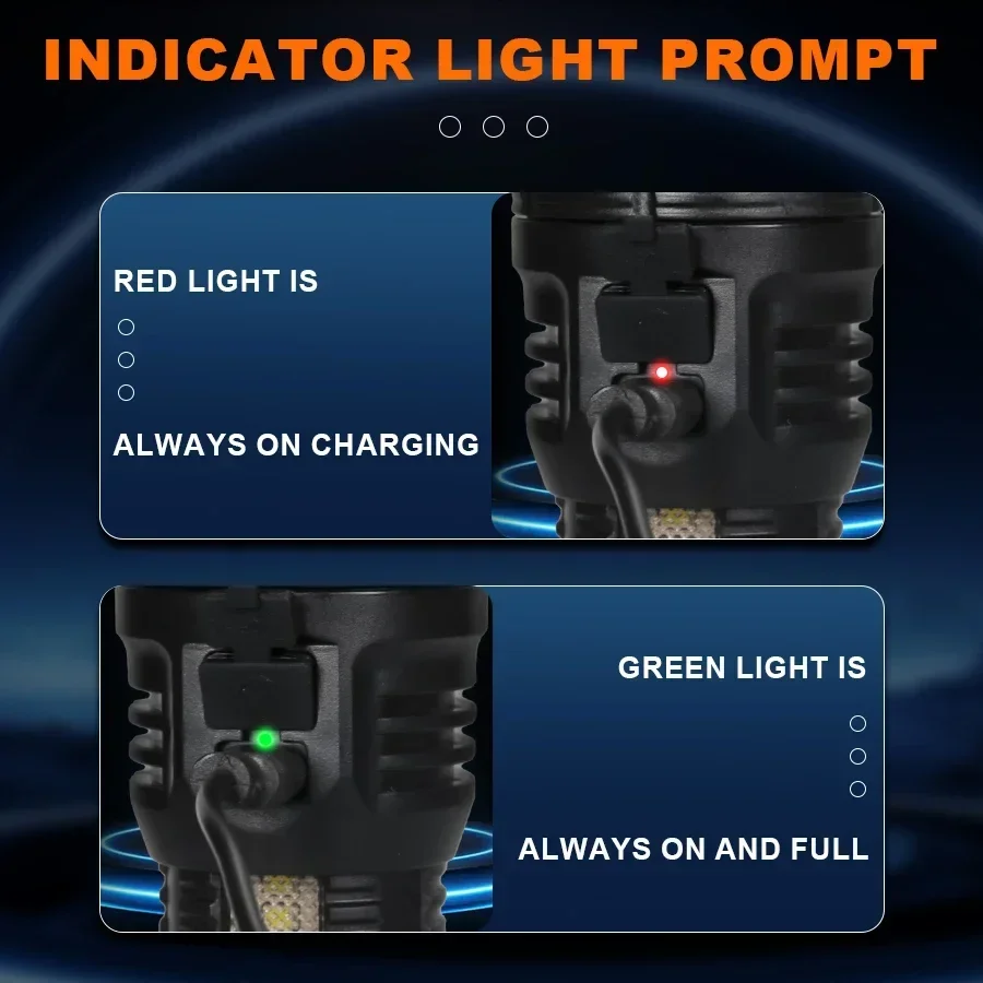 LED Strong Light Flashlight Long Range Rechargeable Outdoor Multifunctional Portable Magnetic Ultra Bright Mini Flashlight