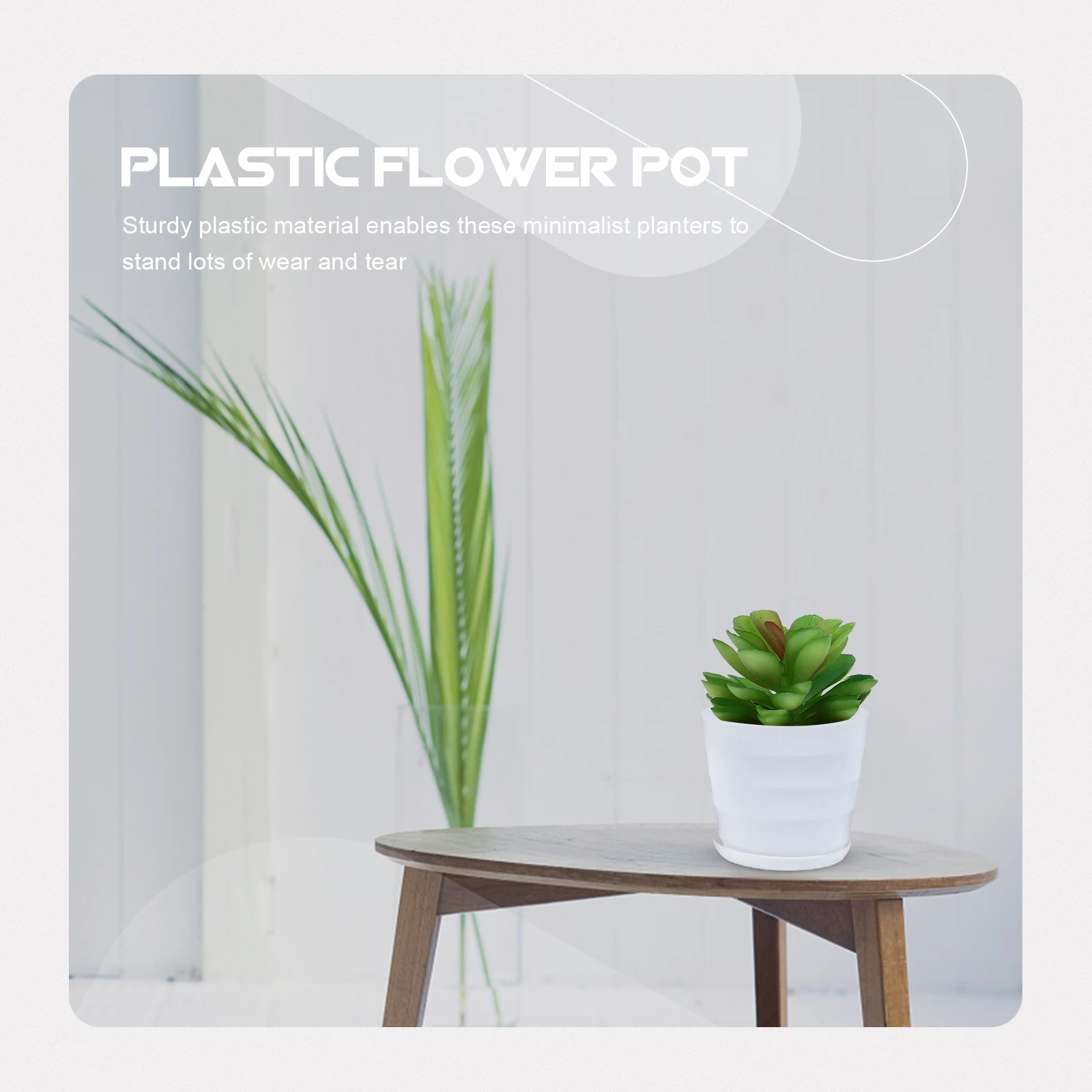 

6 Sets Mini Indoor Green Plastic Flower Pot Tray for Succulent Plant Decor Suitable Balcony Office Garden Breathable Design