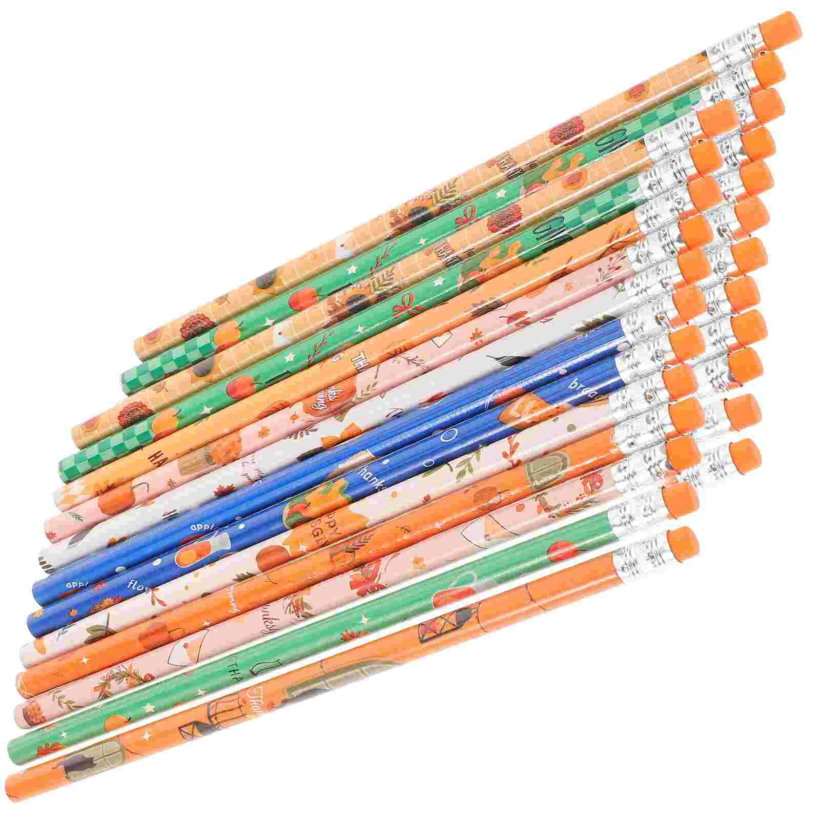 24 Pcs Pumpkin Autumn Pencil Writing Students Stationery Birthday Pencils Goody Bag Stuffers for School Party Favor