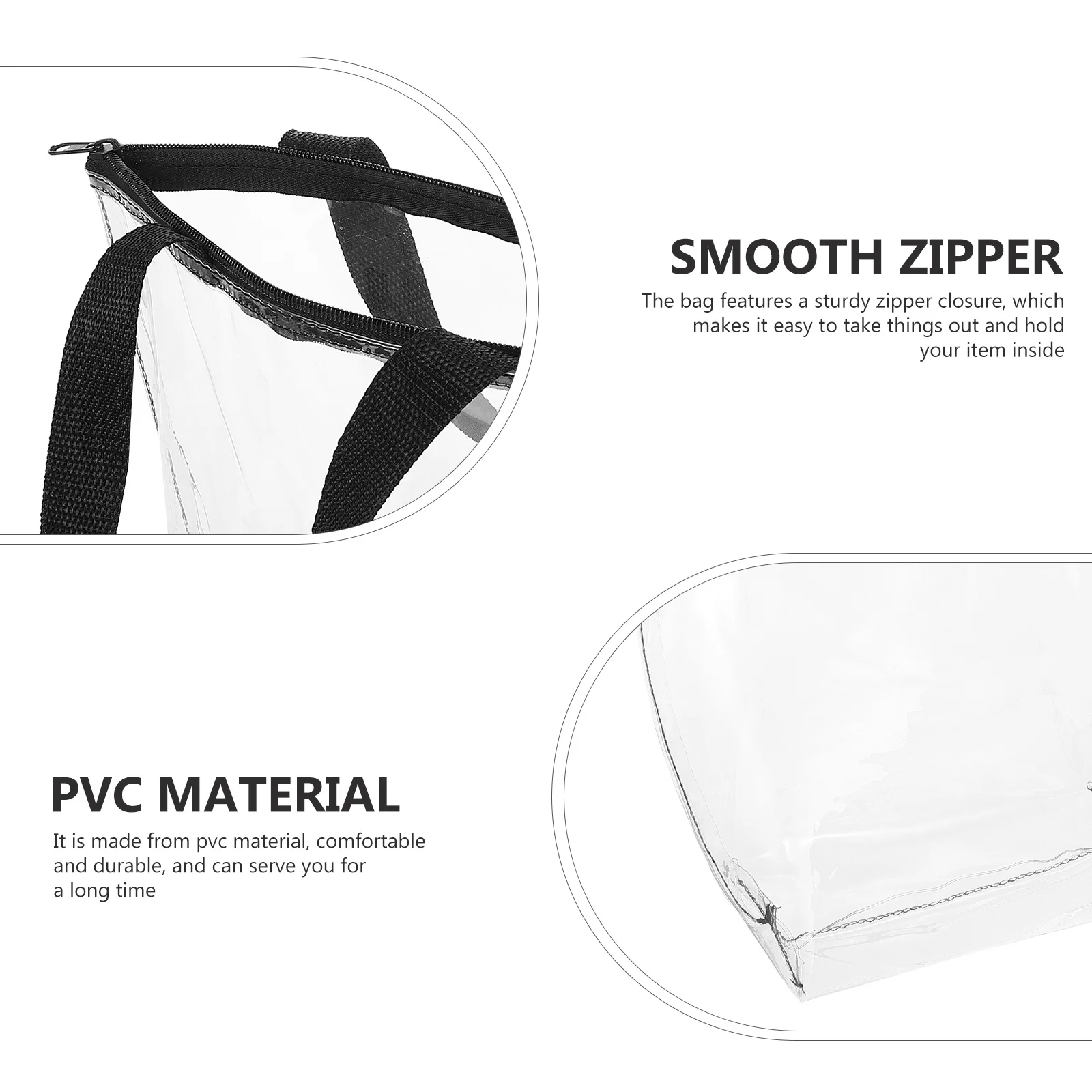 

Transparent PVC Zipper Toiletry Bag Waterproof Handheld Travel Pouch Multipurpose Washing Organizer for Women Gym