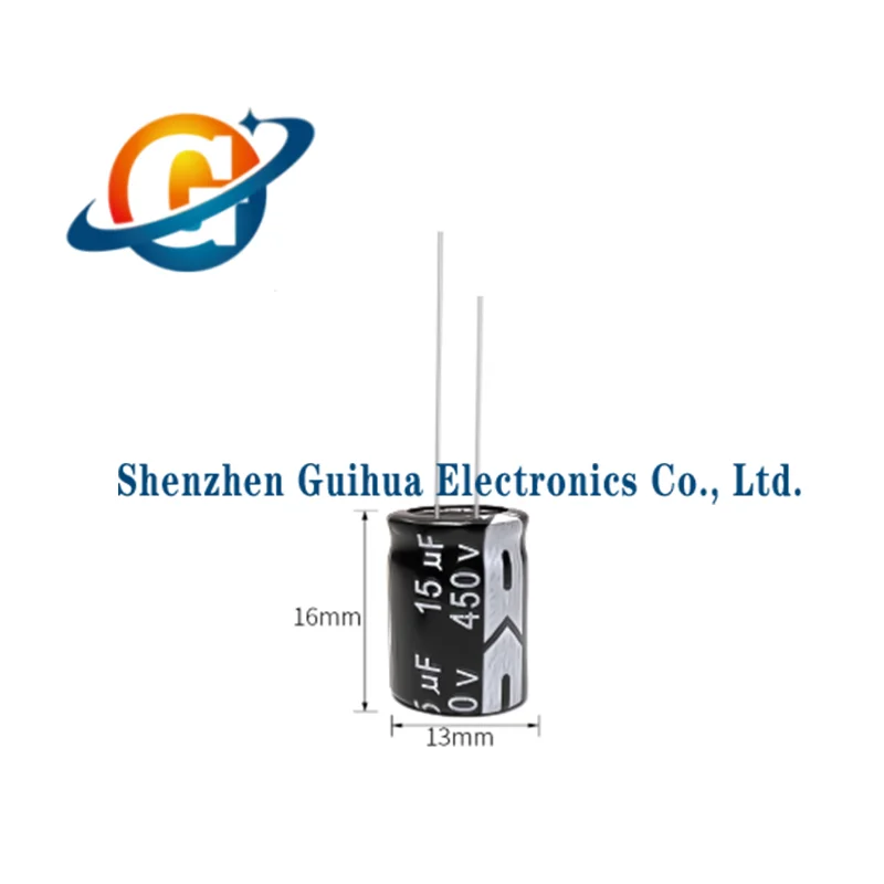 20pcs 450V15uf brand new genuine long-life direct insertion electrolytic capacitor 15uf 450V volume 13x16MM