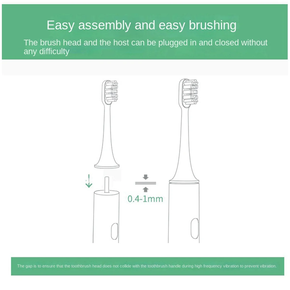 New 10PCS Suitable for Laifen Electric Toothbrush Head LFTB01-P Soft Bristle Cushioning Cleaning Brush Head-Green