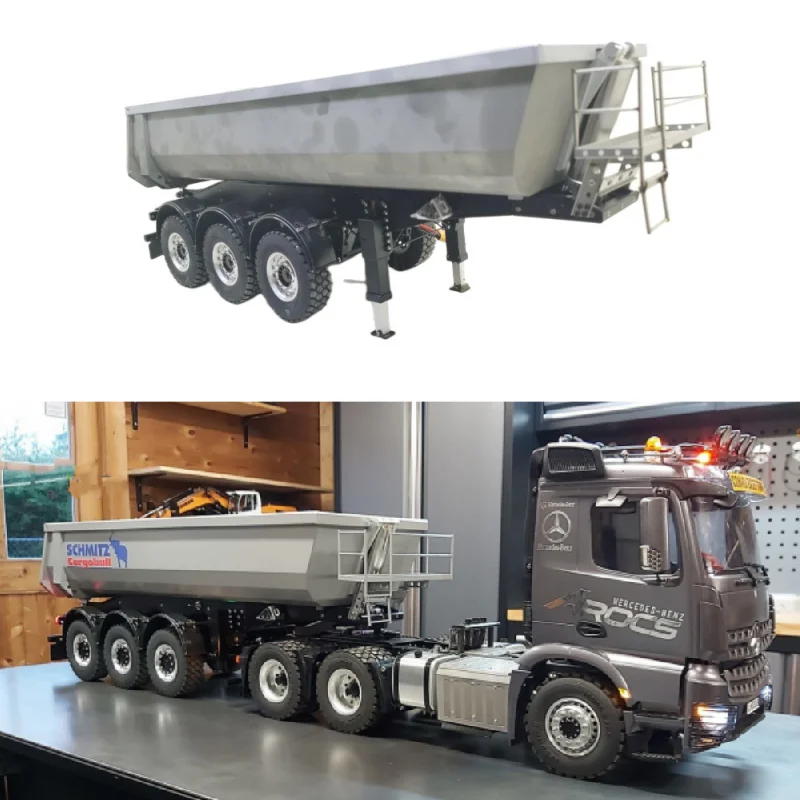 Tamiya Digree All Metal 3-axis Hydraulic Dump Truck Tipper Trailer for 1/14 Tamiya RC Truck Scania R620 Actros Volvo MAN LESU