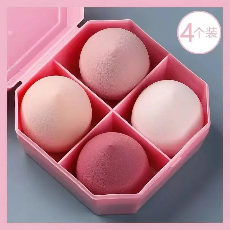 4-delige verpakte/gevulde make-upsponzen (schoonheidsblenders), droog en nat Tweeërlei gebruik, foundation- en crème-applicatorblenders