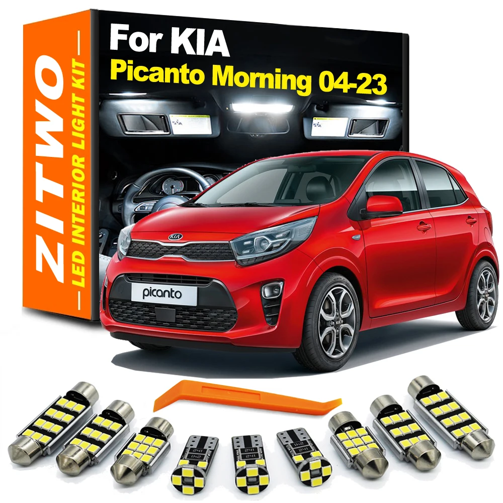 ZITWO LED Interior Dome Map Light Number Plate Bulb Kit For Kia Picanto Morning MK1 MK2 MK3 2004- 2018 2019 2020 2021 2022 2023