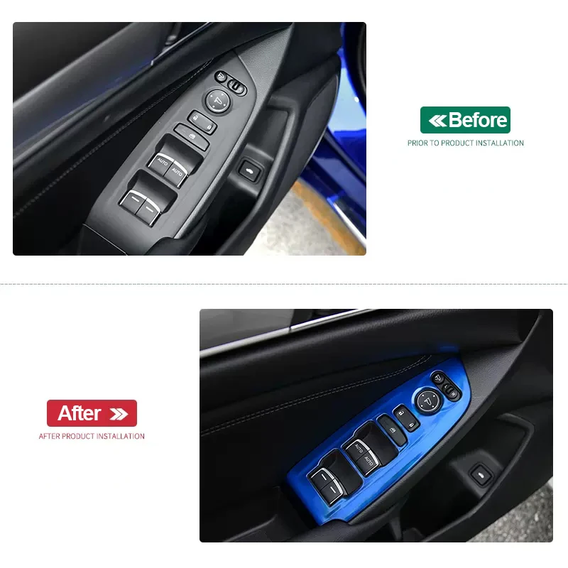 For Honda Accord X 10th 2018-2022 Stainless Car Door Armrest Panel Window Switch Lift Buttons Covers Trim Interior Accessories