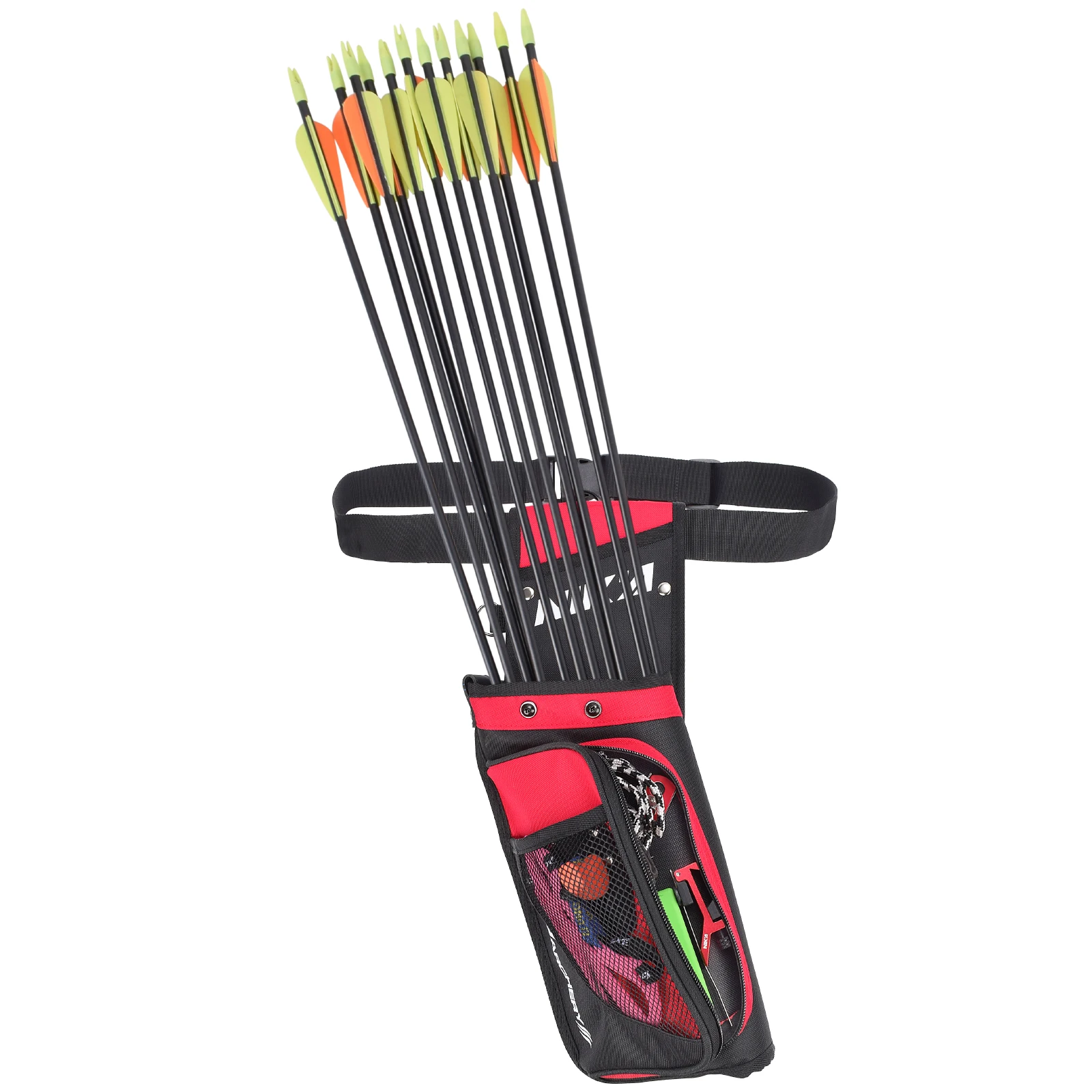Archery Quiver Nylon Bag Reverse Type Arrow Bag Red Blue Color 1pcs